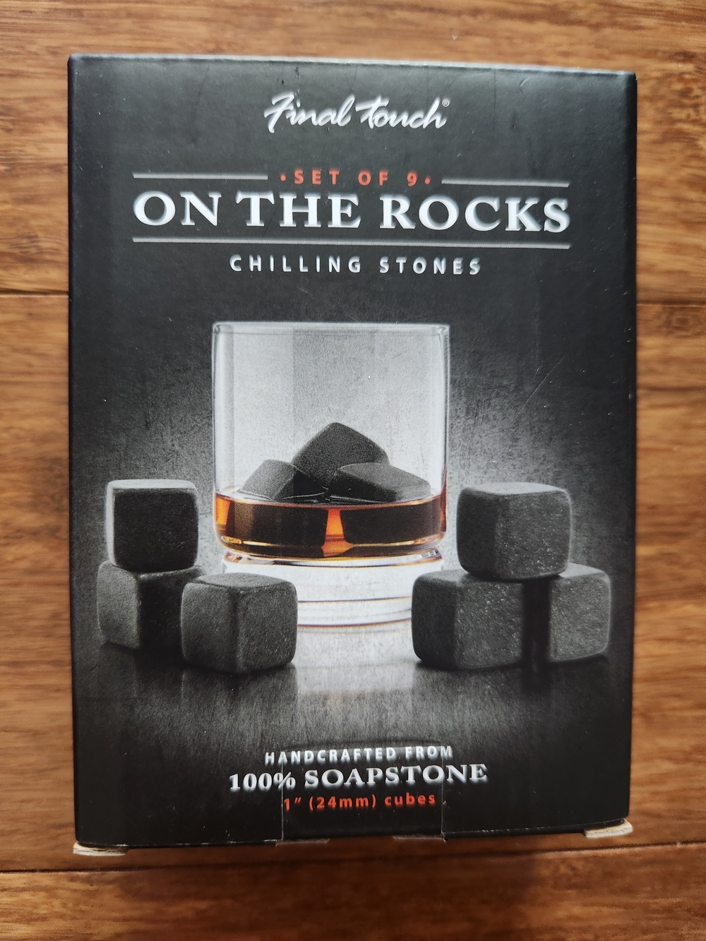 New Final Touch On The Rocks Whiskey Stones/ Chilling Stones- 100% Soapstone
